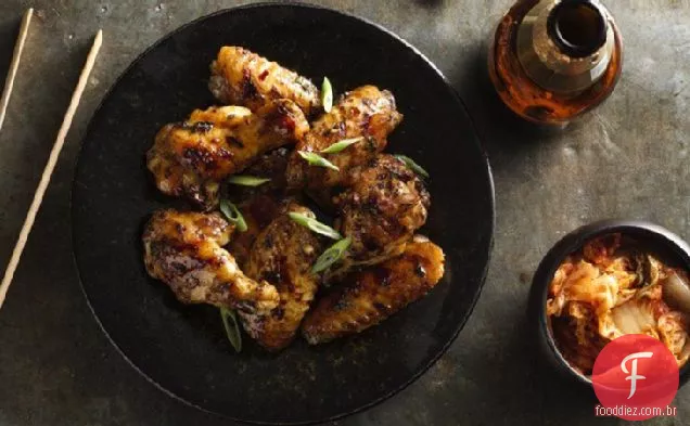 Asas De Frango Tailandês Picante Grelhado