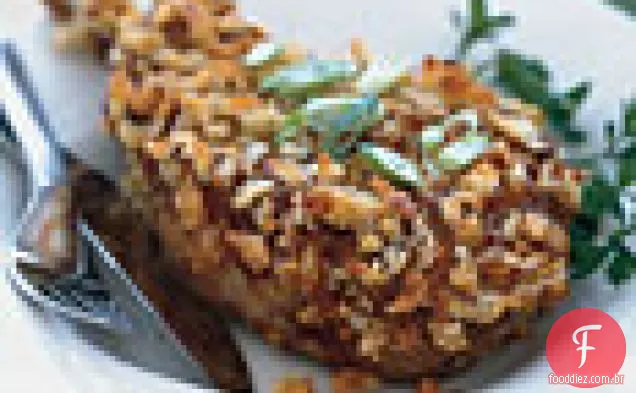 Costeletas de vitela com crosta de mostarda crioula
