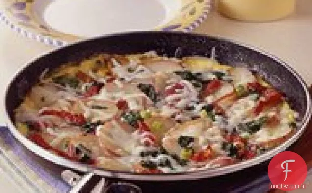Espinafre fresco e fritada de batata Nova