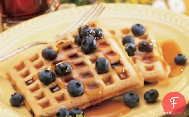 Blueberry-Waffles De Grãos Inteiros