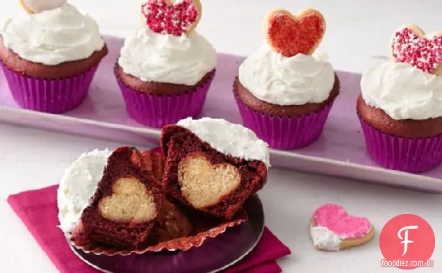 Surpresa - dentro dos Cupcakes dos Namorados