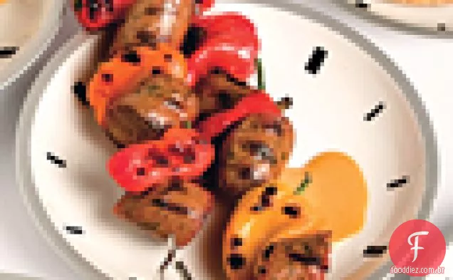 Frango Com Mostarda E Mel-Kebabs De Salsicha