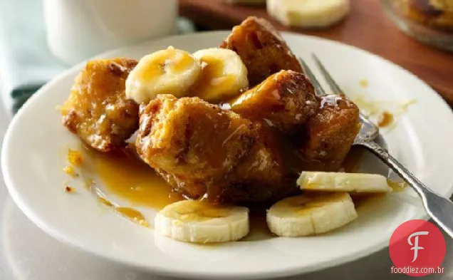 Bananas Foster Canela Pãezinhos Pudim De Pão