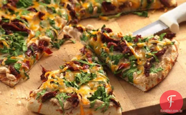 Feijão branco e espinafre Pizza