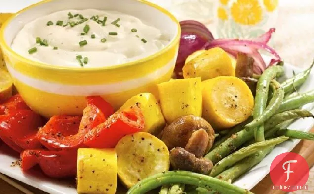 Legumes assados com molho Aïoli picante