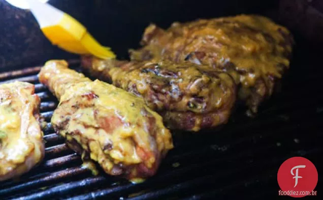 Peru Para Churrasco Com Molho De Mostarda