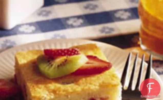 Kiwi e morango Shortcake quadrados
