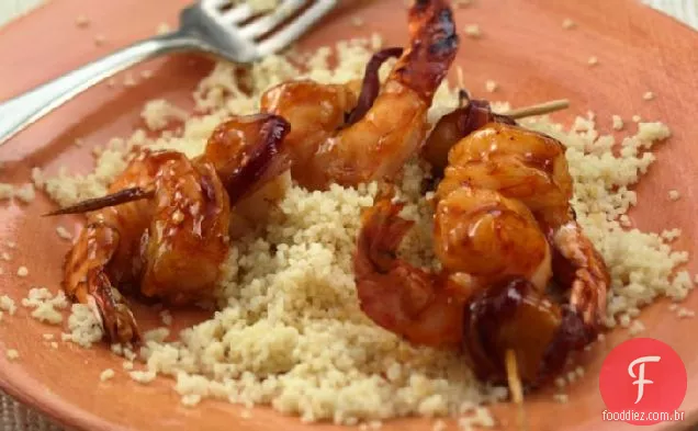 Sweet Apricot BBQ Shrimp Kabobs