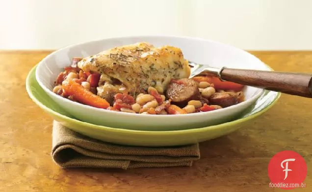 Salsicha e frango Cassoulet