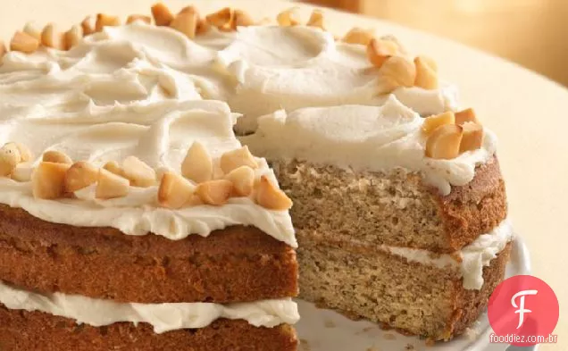 Banana-Gengibre-Bolo De Macadâmia