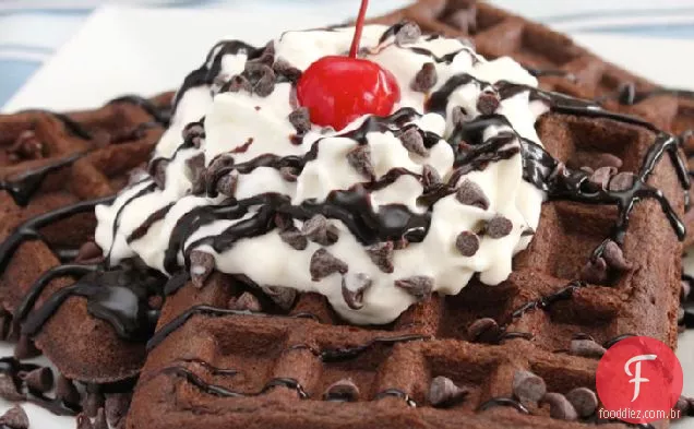 Waffles Da Mistura Do Bolo