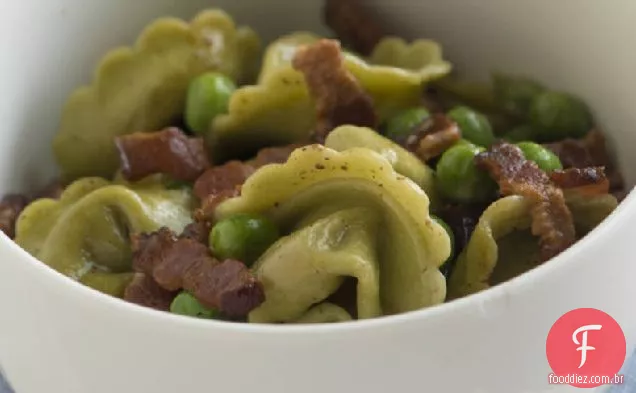 Tortellini com Bacon e ervilhas