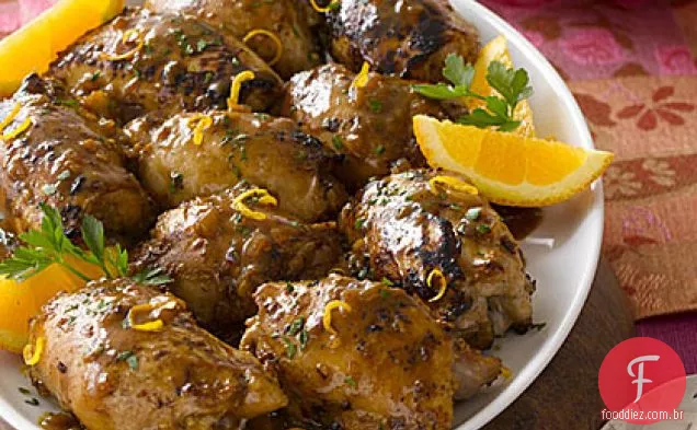Coxas de frango com mostarda-molho cítrico
