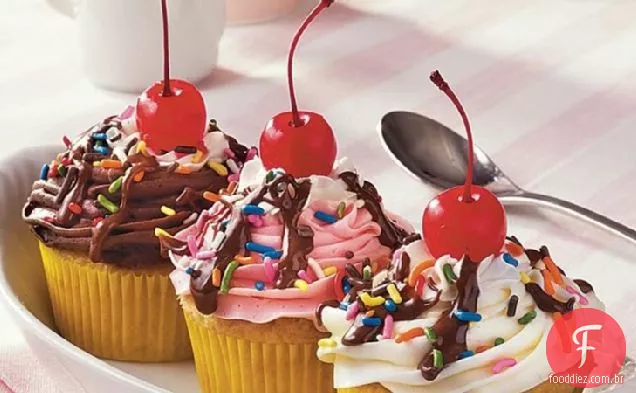 Banana Dividir Cupcakes