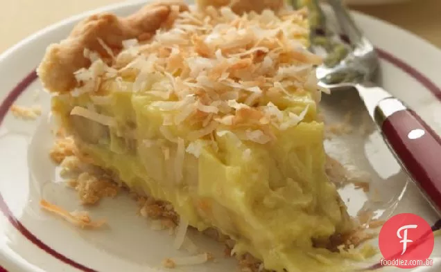 Torta de Creme de Banana e coco com crosta de leitelho