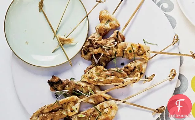 Tequila-Espetos De Frango Vitrificados Com Mostarda