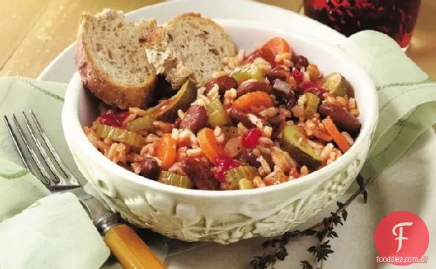Arroz italiano e jantar vegetariano