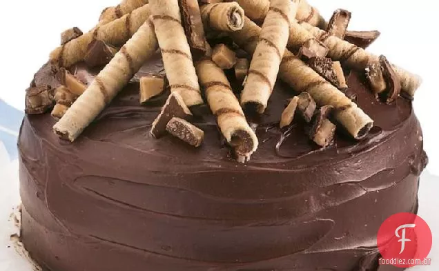 Torta de manteiga de caramelo com cobertura de Ganache de Chocolate