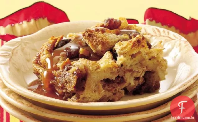 Pudim de pão Mocha com cobertura de caramelo