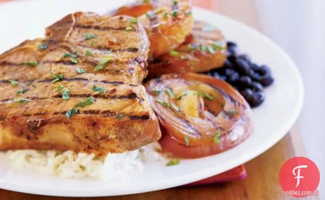 Carne de porco cubana com abacaxi