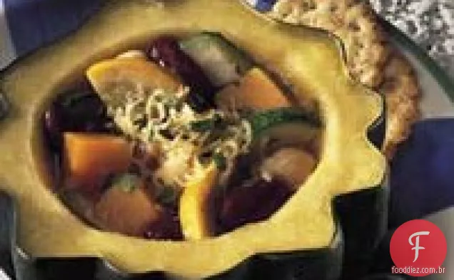 Sopa de abóbora e feijão