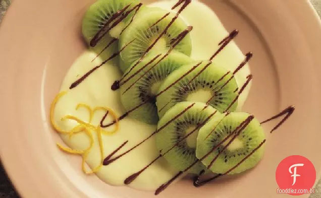 Kiwis atados com Chocolate com molho de laranja