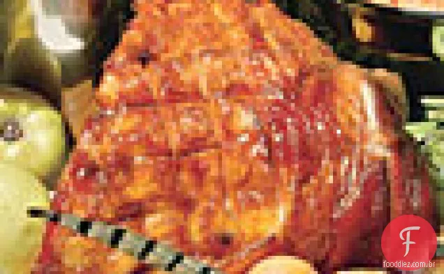 Presunto antiquado com açúcar mascavo e esmalte de mostarda
