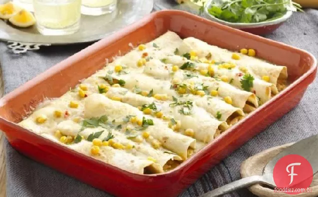 Enchiladas de frango e milho