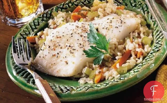 Frigideira peixe e legumes