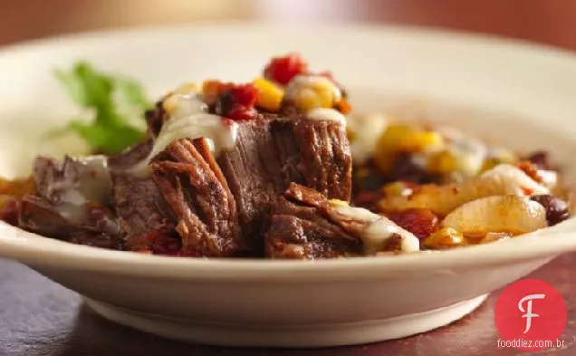 Bife Redondo Do Tex-Mex Do Lento-Fogão