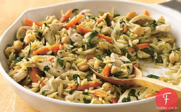 Frango picante e frigideira Orzo