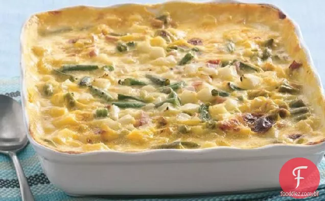 Caçarola cremosa de presunto e batata