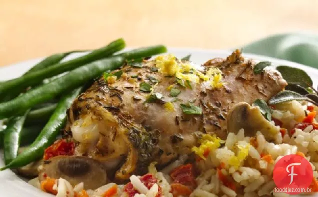País Francês frango e arroz