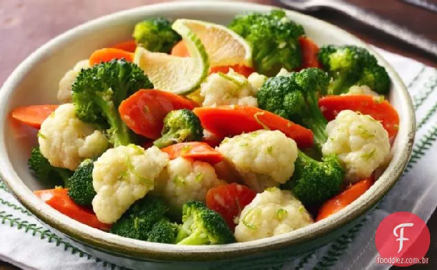 Legumes cozidos no vapor com Chile-Manteiga De Limão