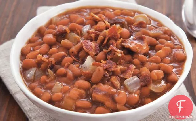 Slow-Cooker Bacon Açúcar Mascavo Feijão Cozido