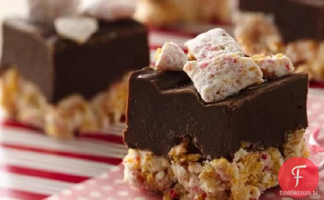 Super Easy Peppermint Chocolate Fudge