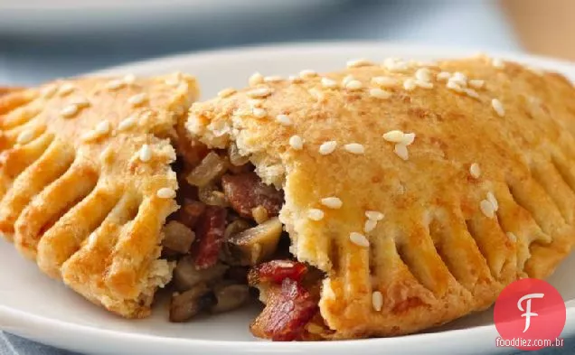 Cogumelo e Bacon Mini Bolso tortas