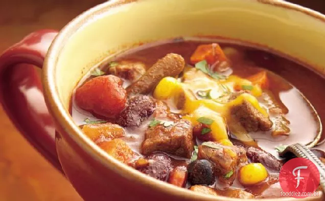 Chili De Carne E Vegetais De Fogão Lento