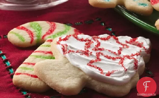 Vitrais e biscoitos polvilhados de férias