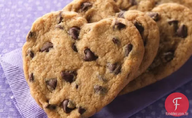 Chocolate Chip Coração Cookies