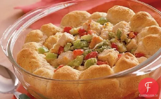 Salada de Peru quente com biscoitos de alecrim