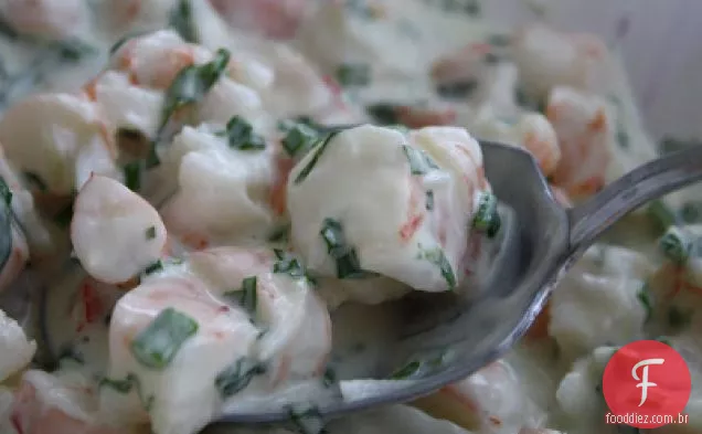 Salada De Camarão Com Manjericão E Cebolinha