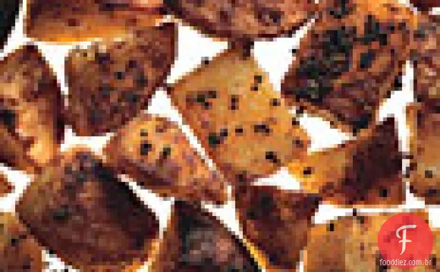 Batatas assadas com mostarda e coentro