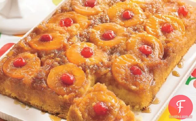 Bolo De Abacaxi Peachy De Cabeça Para Baixo
