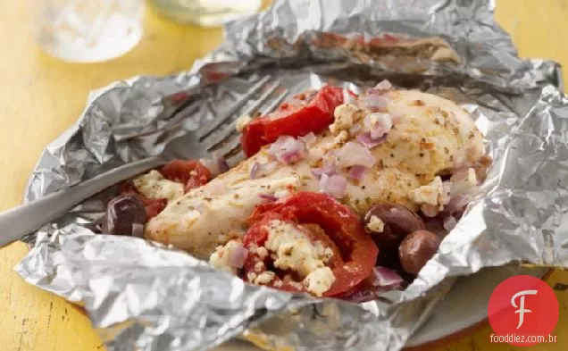 Pacotes De Folha De Frango Mediterrâneo Grelhado