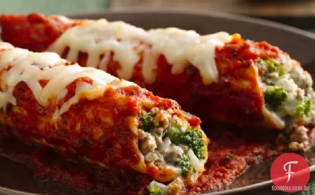 Peru e brócolis Manicotti