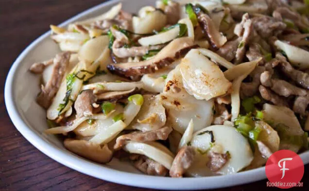 Mexa frito chinês pegajoso bolos de arroz (Nian Gao) Receita (??? Ch?