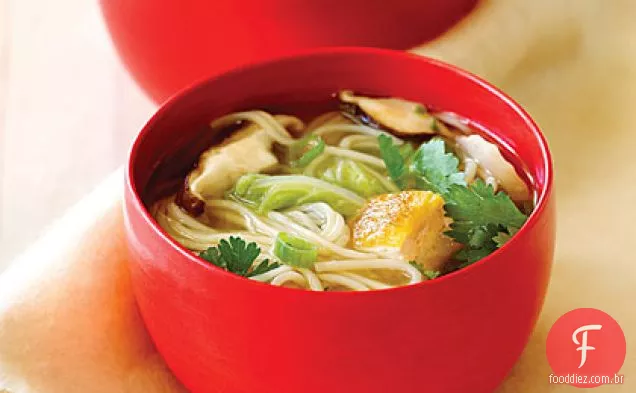Sopa de cogumelos Shiitake e Tofu