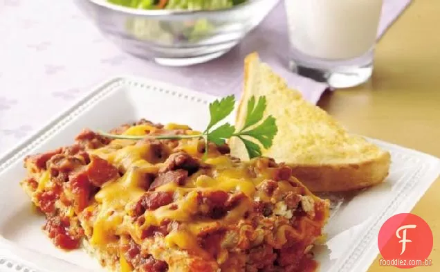 Fácil Bacon Cheeseburger Lasanha