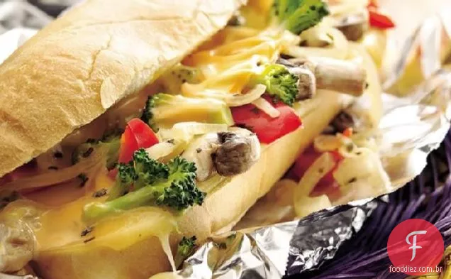 Vegetais quentes e Hoagies de queijo